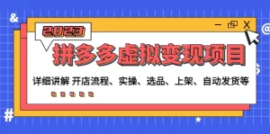 拼多多虚拟变现项目：讲解开店流程-实操-选品-上架-自动发货等-网课资源站