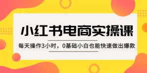 小红书·电商实操课：每天操作3小时，0基础小白也能快速做出爆款！-网课资源站