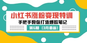 小红书涨粉变现特训·第6期,手把手教你打造爆款笔记-网课资源站