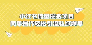 外面收费398小红书流量掘金项目,简单操作轻松引流私域爆单-网课资源站